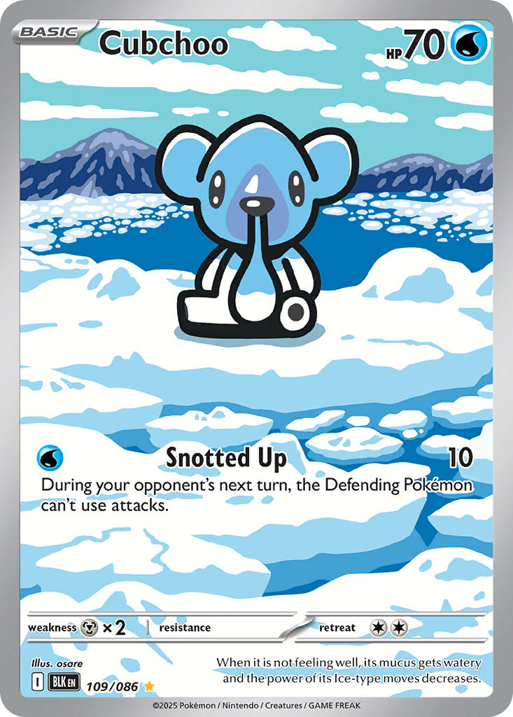 Cubchoo⁣ - Black Bolt⁣ (Illustration Rare)⁣ [109] English / Near Mint / Normal