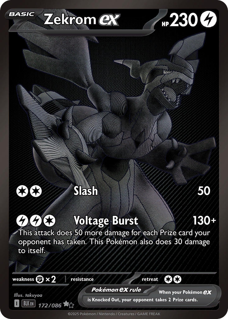 Zekrom ex⁣ - Black Bolt⁣ (Secret Rare)⁣ [172] English / Near Mint / Normal