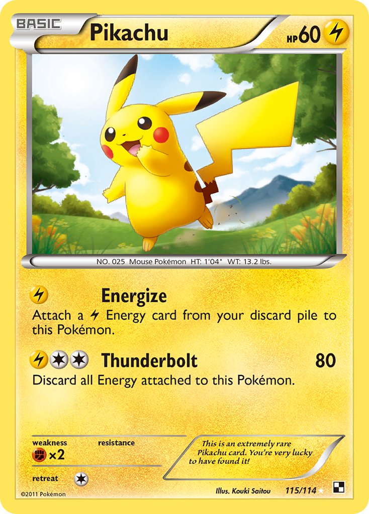 Pikachu - Black & White (Secret Rare) [BLW-115] English / Near Mint / Normal