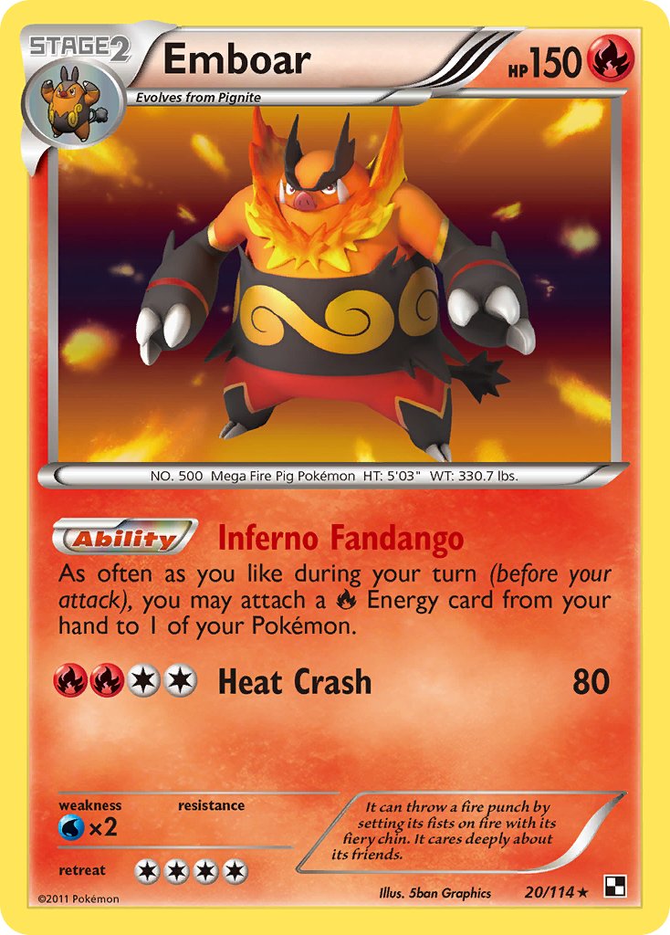 Emboar - Black & White (Holo Rare) [BLW-20] English / Near Mint / Normal