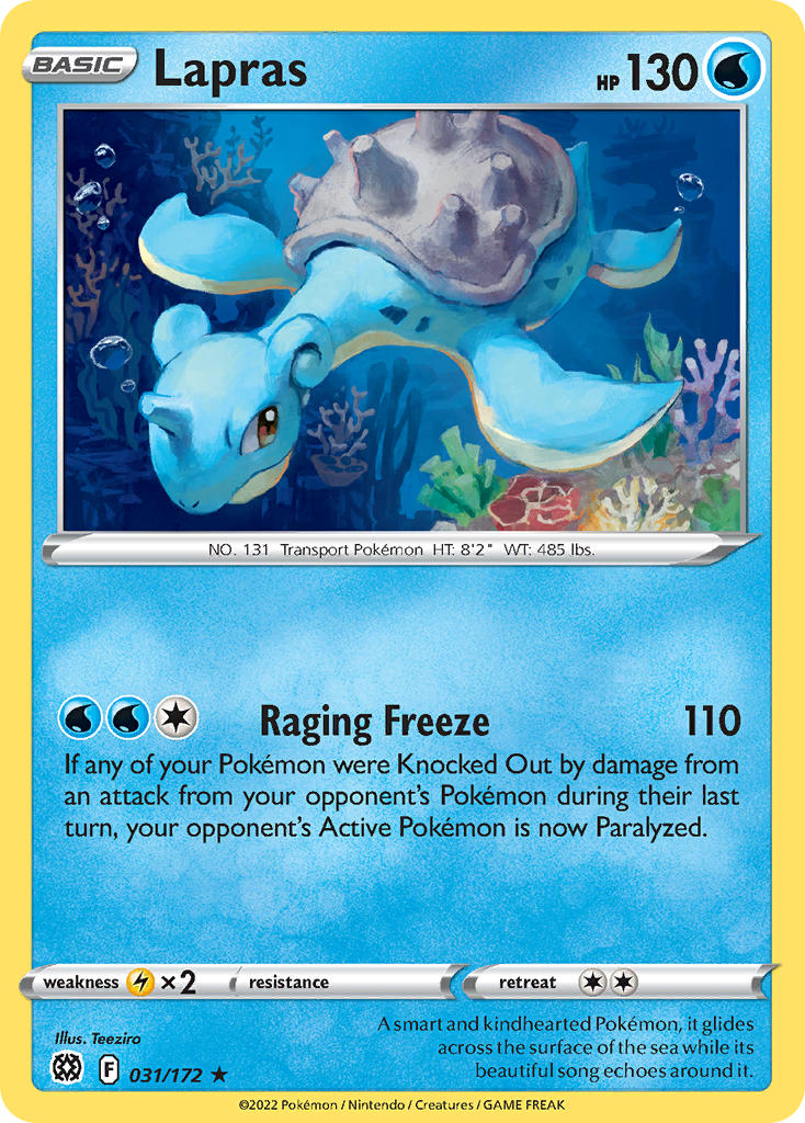 Lapras - Brilliant Stars (Rare) [BRS-031] English / Near Mint / Normal