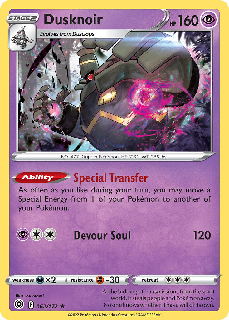 Dusknoir - Brilliant Stars (Holo Rare) [BRS-062] English / Near Mint / Reverse-Holo Normal