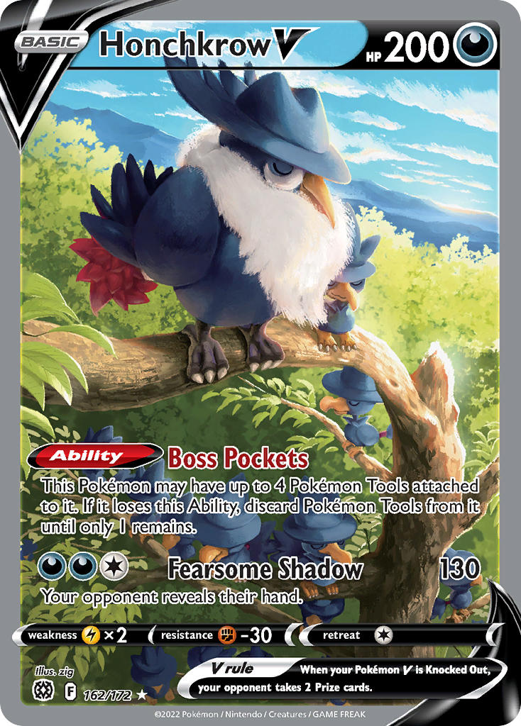 Honchkrow V - Brilliant Stars (Ultra Rare) [BRS-162] English / Near Mint / Normal