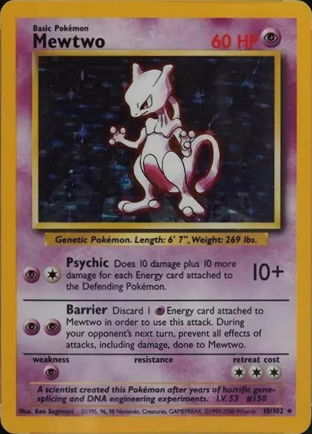 Mewtwo - Base Set (Holo Rare) [10] Kortspil