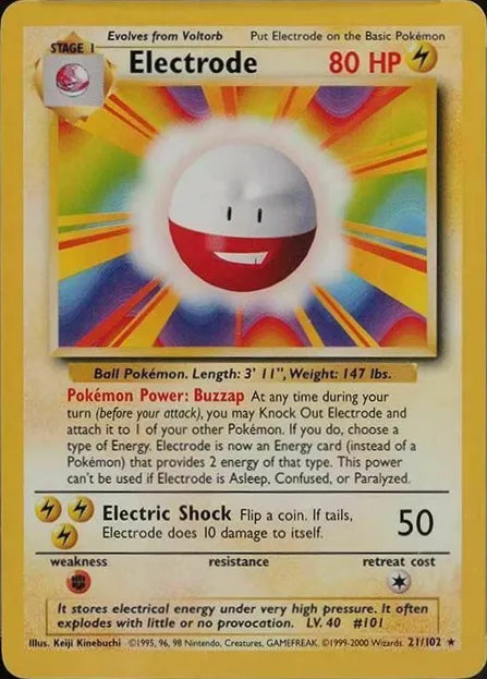 Electrode⁣ - Base Set⁣ (Rare)⁣ [21] English / Good / Normal