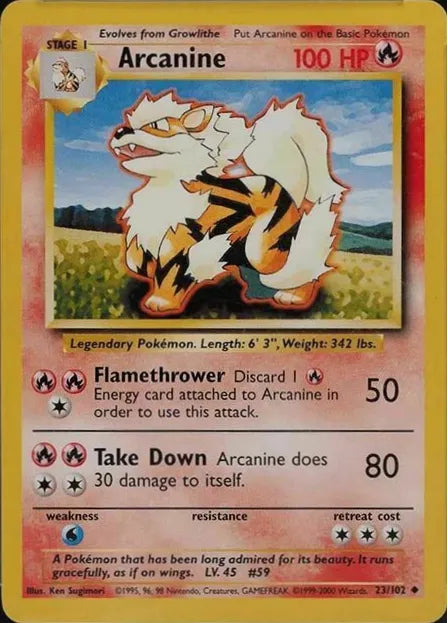 Arcanine⁣ - Base Set⁣ (Uncommon)⁣ [23] English / Light Played / Normal