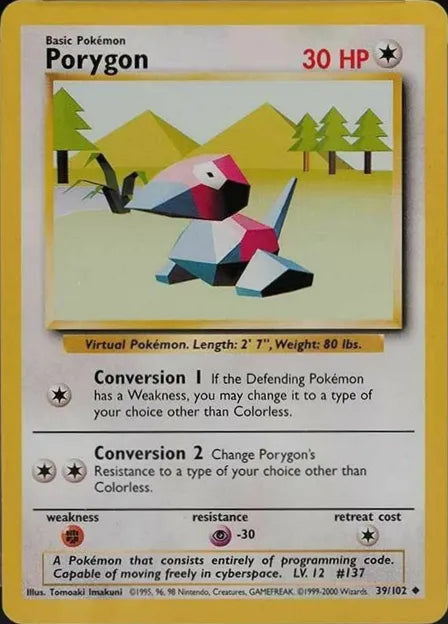 Porygon⁣ - Base Set⁣ (Uncommon)⁣ [39] English / Played / Normal