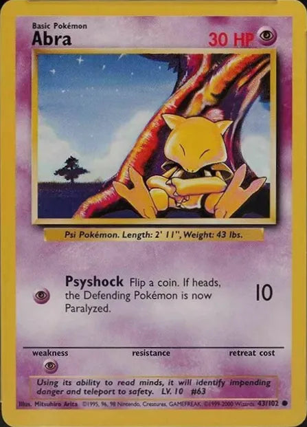 Abra⁣ - Base Set⁣ (Common)⁣ [43] English / Poor / Normal