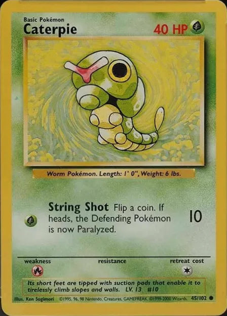 Caterpie⁣ - Base Set⁣ (Common)⁣ [45] English / Excellent / Normal