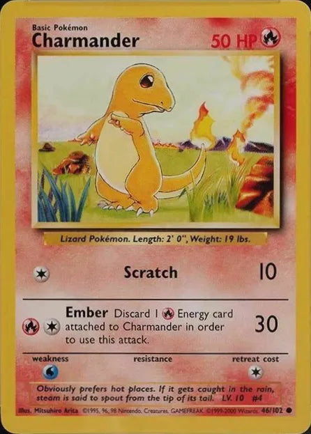 Charmander⁣ - Base Set⁣ (Common)⁣ [46] English / Near Mint / Normal