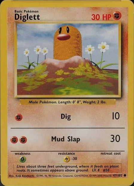 Diglett⁣ - Base Set⁣ (Common)⁣ [47] English / Played / Normal