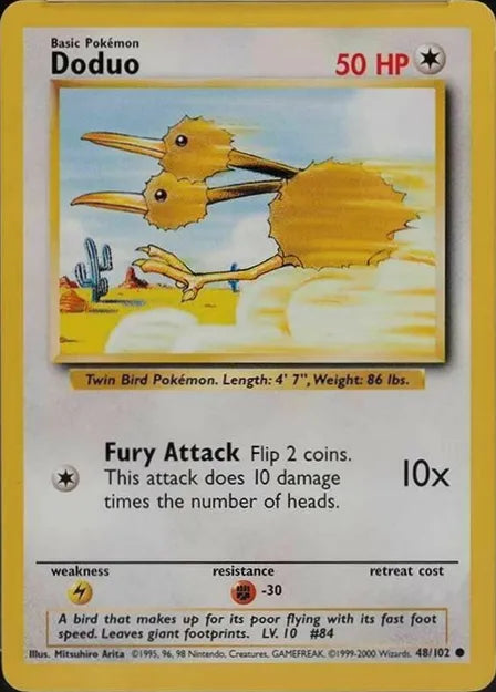 Doduo⁣ - Base Set⁣ (Common)⁣ [48] English / Light Played / Normal