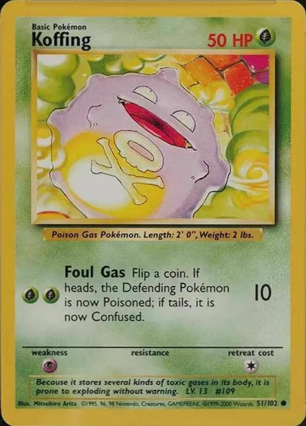 Koffing⁣ - Base Set⁣ (Common)⁣ [51] English / Excellent / Normal