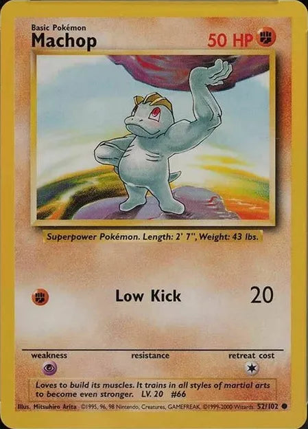 Machop⁣ - Base Set⁣ (Common)⁣ [52] English / Light Played / Normal