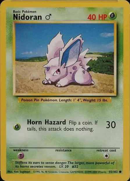 Nidoran [M]⁣ - Base Set⁣ (Common)⁣ [55] English / Light Played / Normal