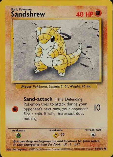 Sandshrew⁣ - Base Set⁣ (Common)⁣ [62] English / Poor / Normal