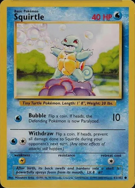 Squirtle⁣ - Base Set⁣ (Common)⁣ [63] English / Near Mint / Normal