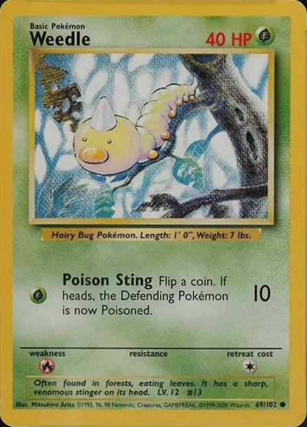 Weedle⁣ - Base Set⁣ (Common)⁣ [69] English / Light Played / Normal