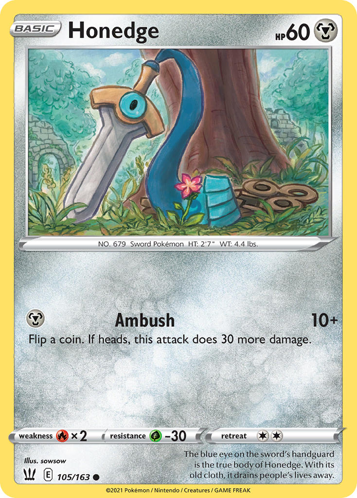 Honedge - Battle Styles (Common) [BST-105] English / Near Mint / Normal