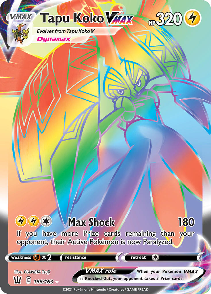 Tapu Koko VMAX - Battle Styles (Secret Rare) [BST-166] English / Near Mint / Normal