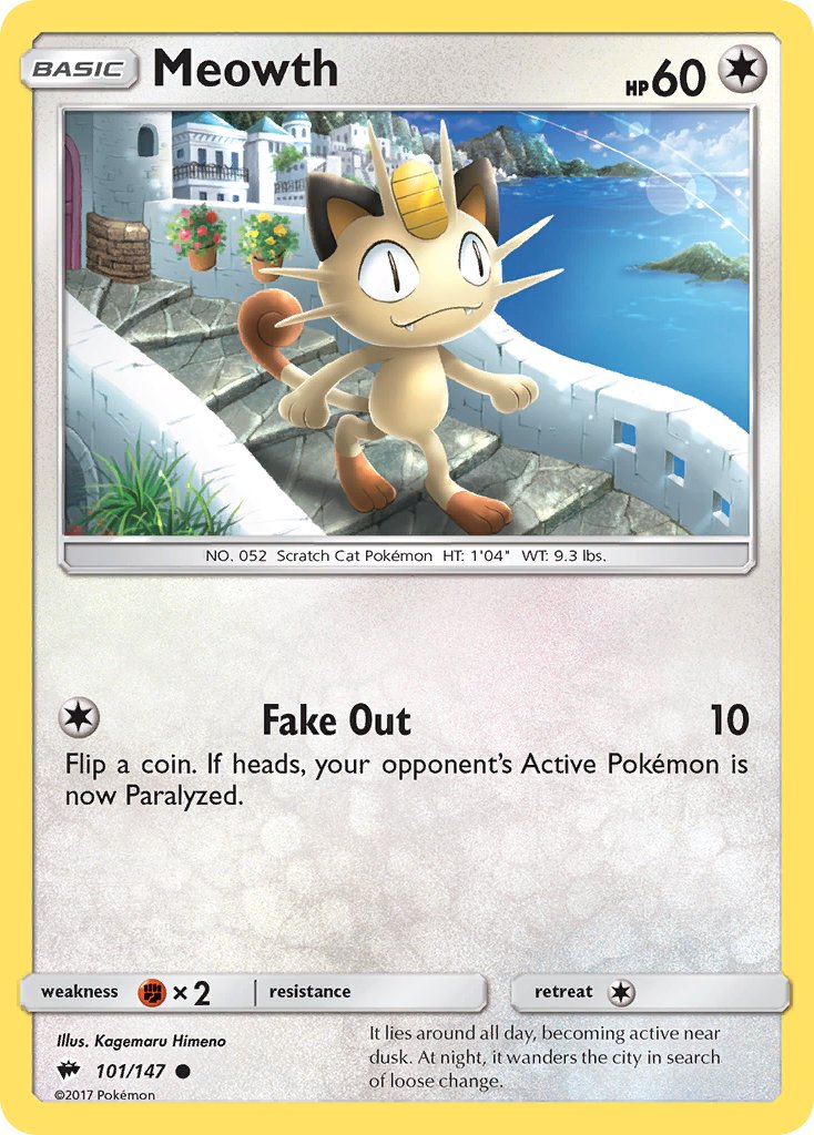 Meowth - Burning Shadows (Common) [BUS-101] English / Near Mint / Normal