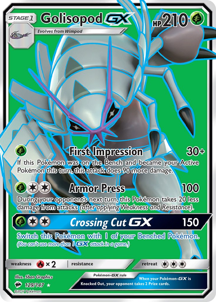 Golisopod GX⁣ - Burning Shadows⁣ (Ultra Rare)⁣ [129] English / Near Mint / Normal