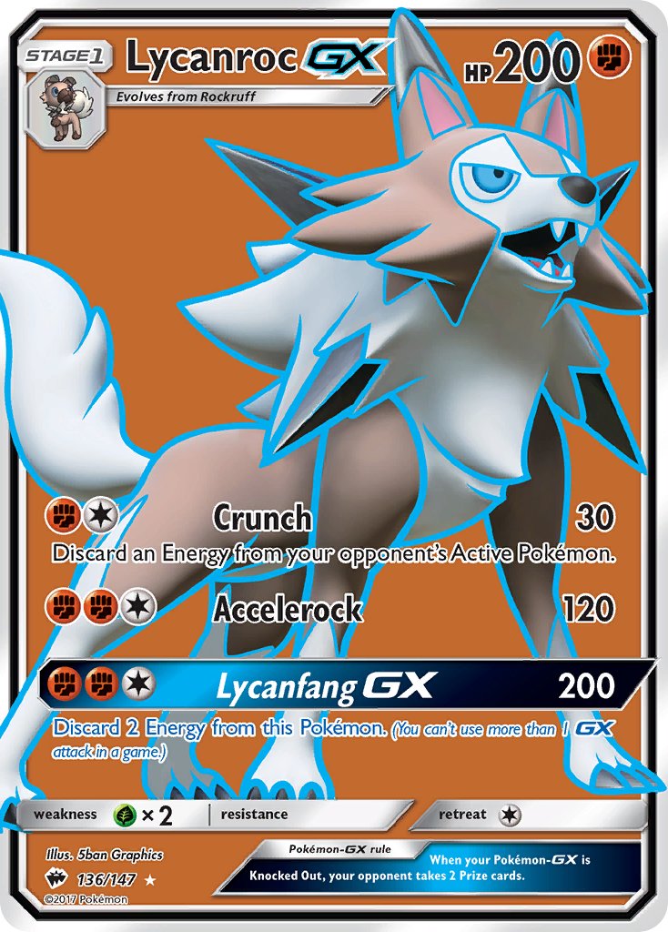 Lycanroc GX - Burning Shadows (Ultra Rare) [BUS-136] English / Near Mint / Normal