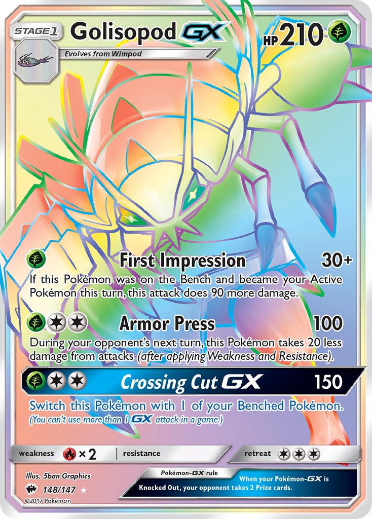 Golisopod GX - Burning Shadows (Secret Rare) [BUS-148] English / Near Mint / Normal