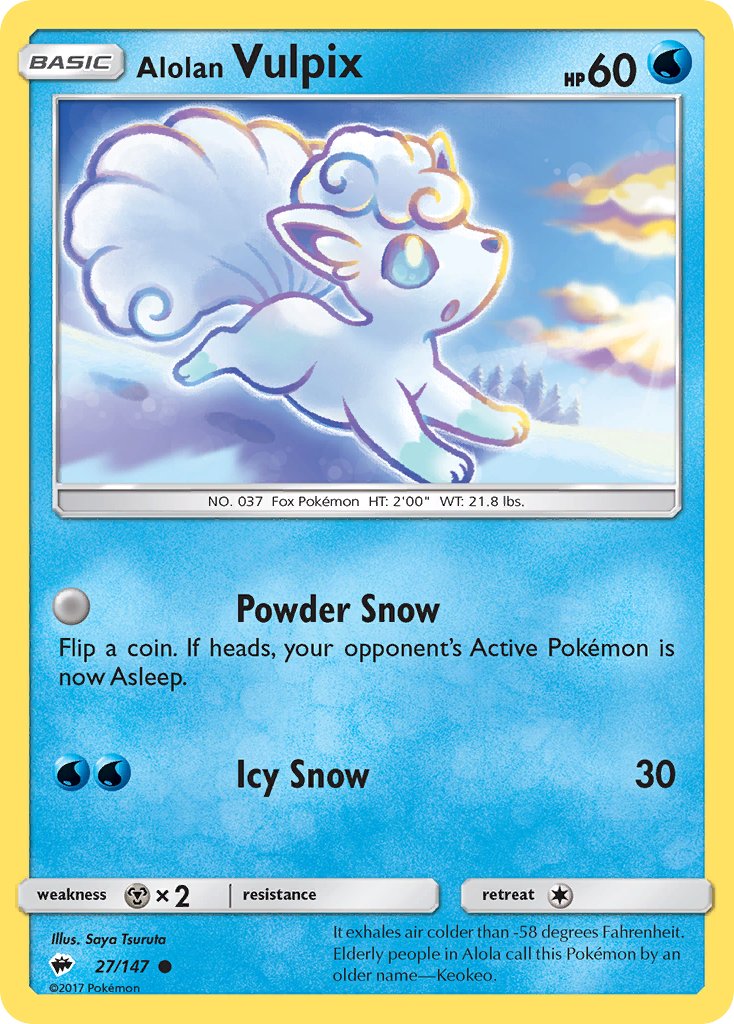Alolan Vulpix - Burning Shadows (Common) [BUS-27] English / Near Mint / Normal