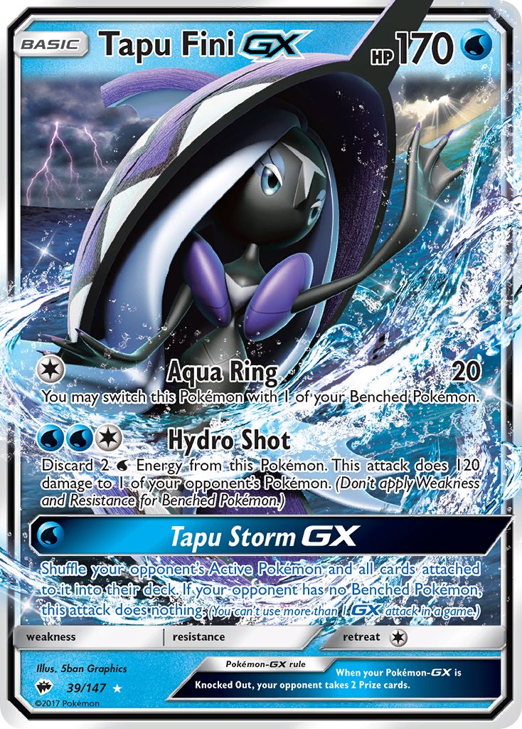 Tapu Fini GX - Burning Shadows (Ultra Rare) [BUS-39] English / Near Mint / Normal
