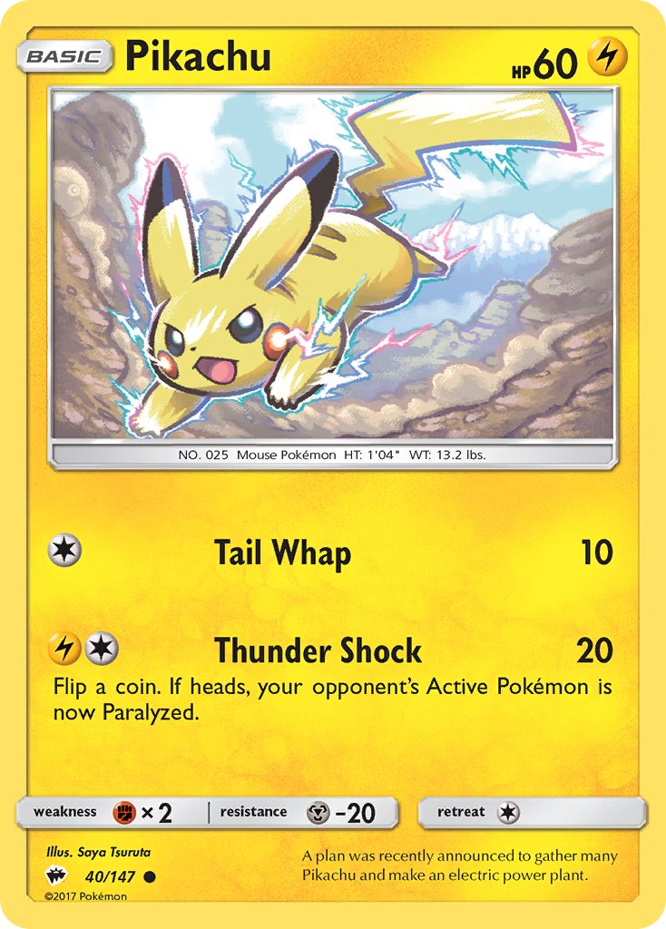Pikachu - Burning Shadows (Common) [BUS-40] English / Near Mint / Normal
