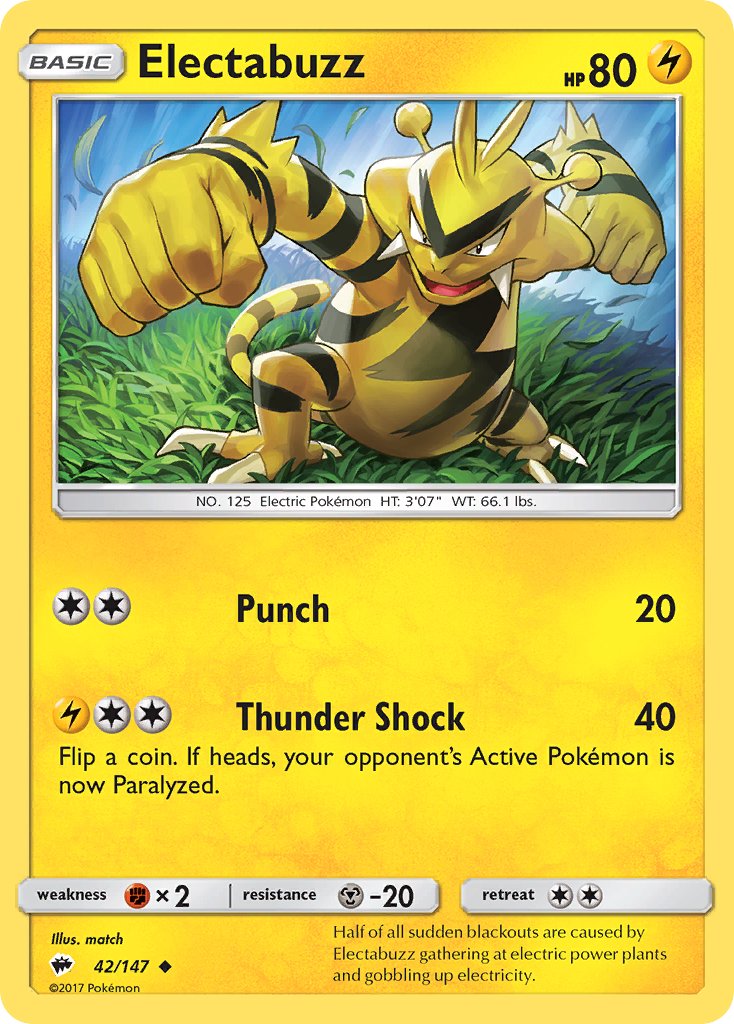 Electabuzz - Burning Shadows (Uncommon) [BUS-42] English / Near Mint / Normal