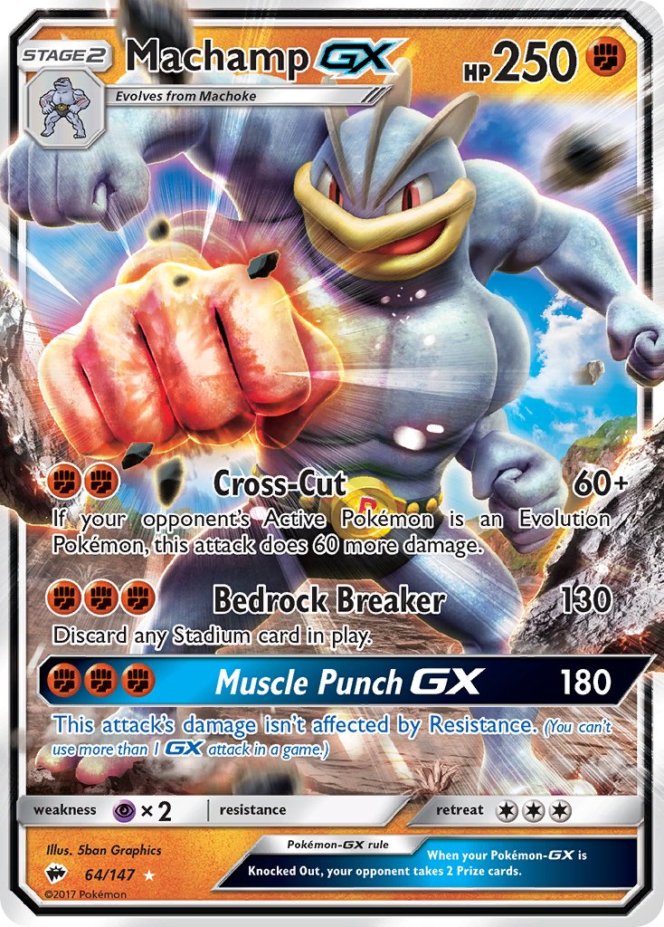 Machamp GX - Burning Shadows (Ultra Rare) [BUS-64] English / Good / Normal