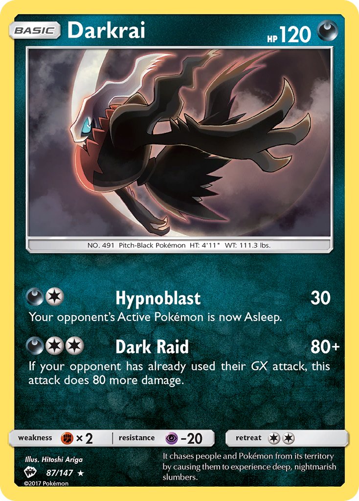 Darkrai - Burning Shadows (Holo Rare) [BUS-87] English / Near Mint / Reverse-Holo Normal