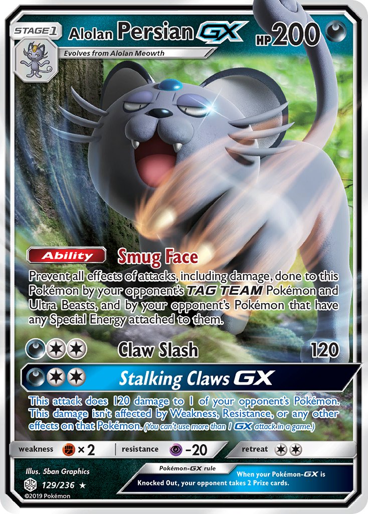 Alolan Persian GX - Cosmic Eclipse (Ultra Rare) [CEC-129] English / Near Mint / Normal