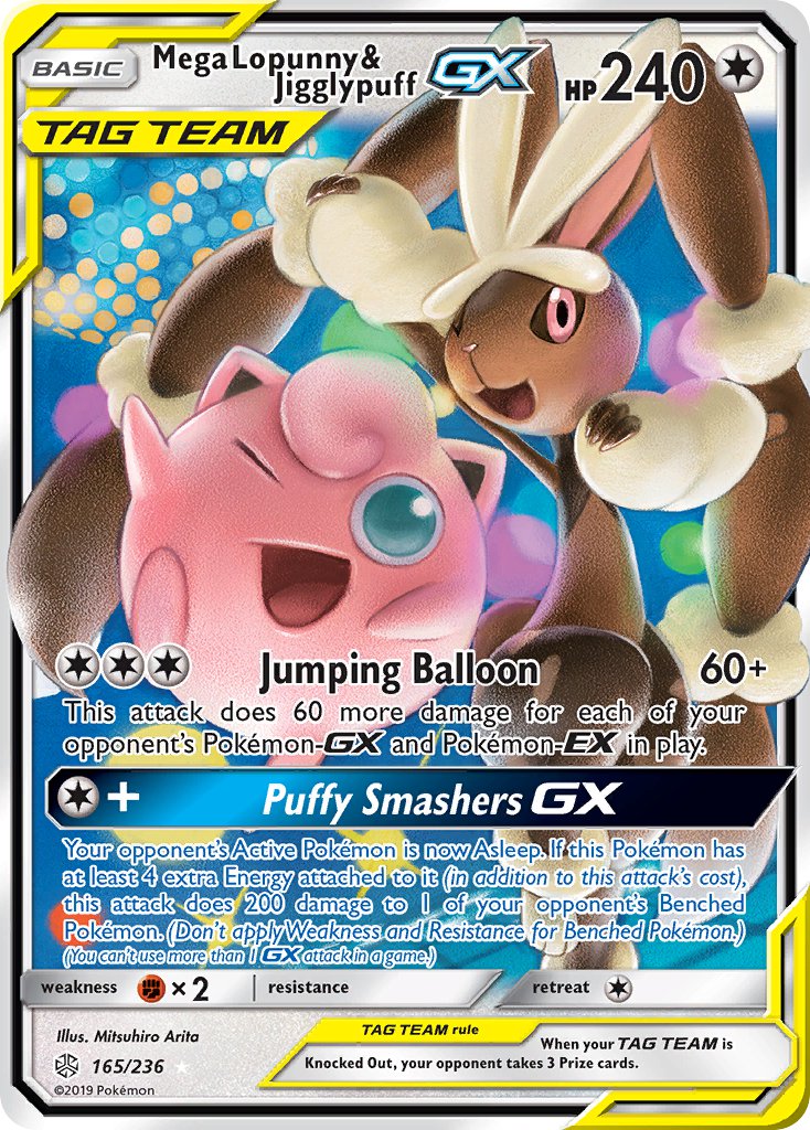 Mega Lopunny & Jigglypuff GX - Cosmic Eclipse (Ultra Rare) [CEC-165] English / Near Mint / Normal