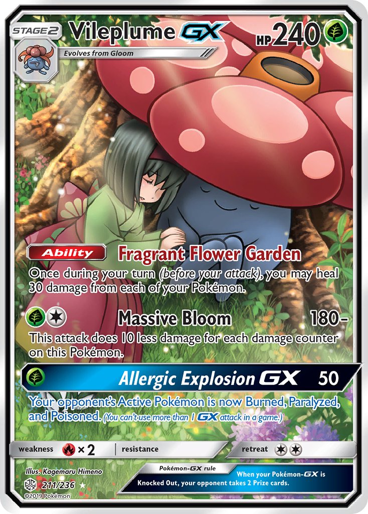 Vileplume GX - Cosmic Eclipse (Ultra Rare) [CEC-211] English / Near Mint / Normal