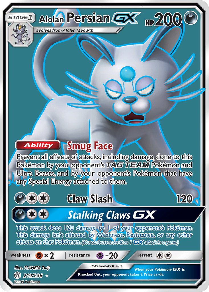 Alolan Persian GX - Cosmic Eclipse (Ultra Rare) [CEC-219] English / Near Mint / Normal