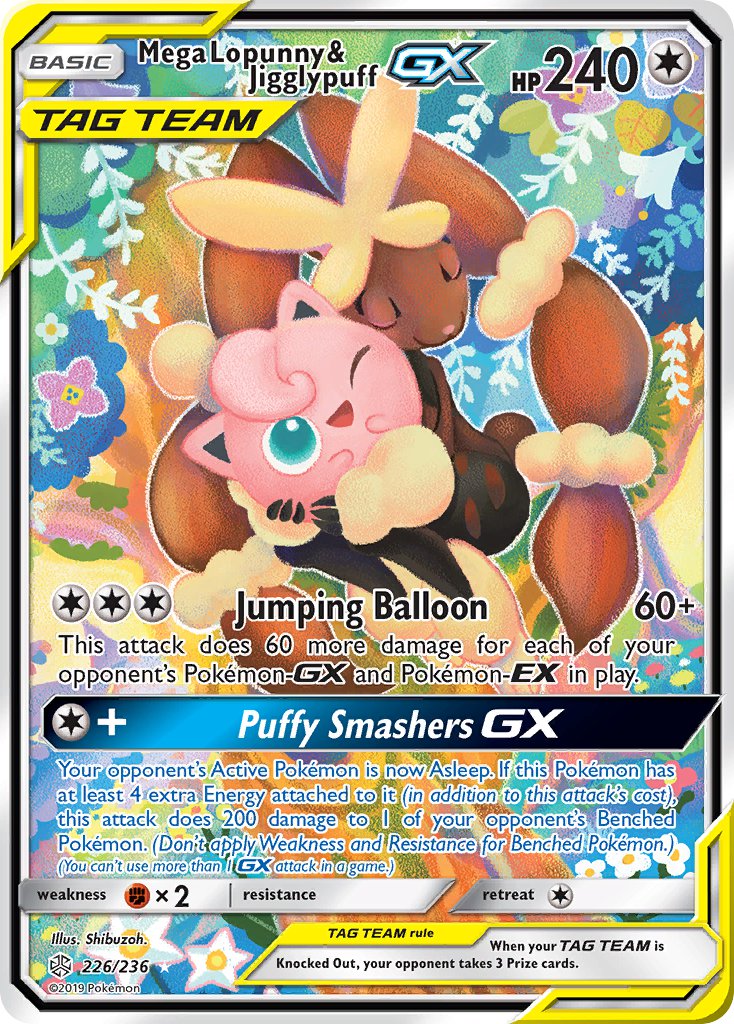 Mega Lopunny & Jigglypuff GX - Cosmic Eclipse (Ultra Rare) [CEC-226] English / Near Mint / Normal