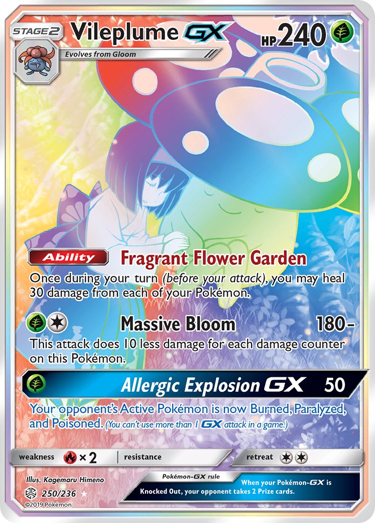 Vileplume GX⁣ - Cosmic Eclipse⁣ (Secret Rare)⁣ [250] English / Near Mint / Normal