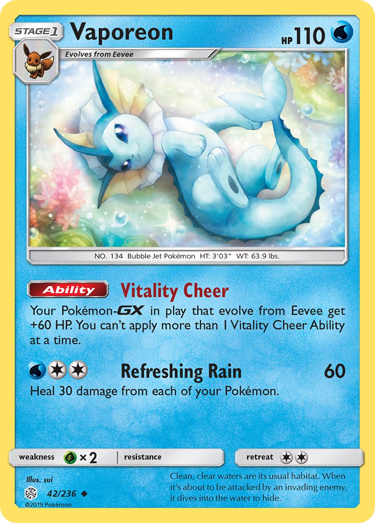 Vaporeon - Cosmic Eclipse (Uncommon) [CEC-42] English / Near Mint / Normal