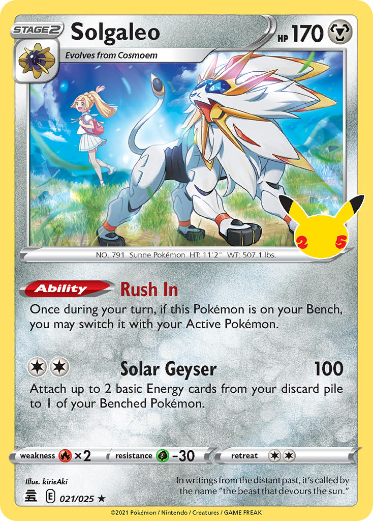 Solgaleo - Celebrations (Holo Rare) [CEL-021] English / Near Mint / Normal