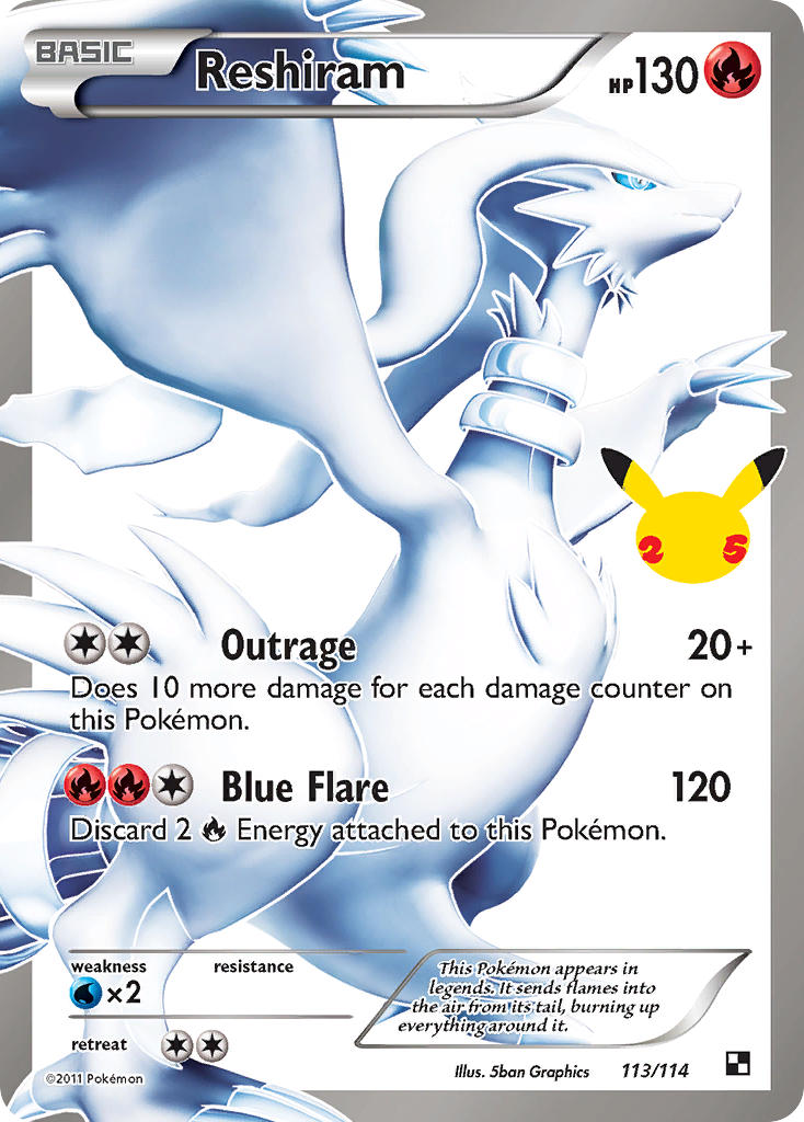 Reshiram - Celebrations (Ultra Rare) [CEL-BLW 113] English / Near Mint / Normal