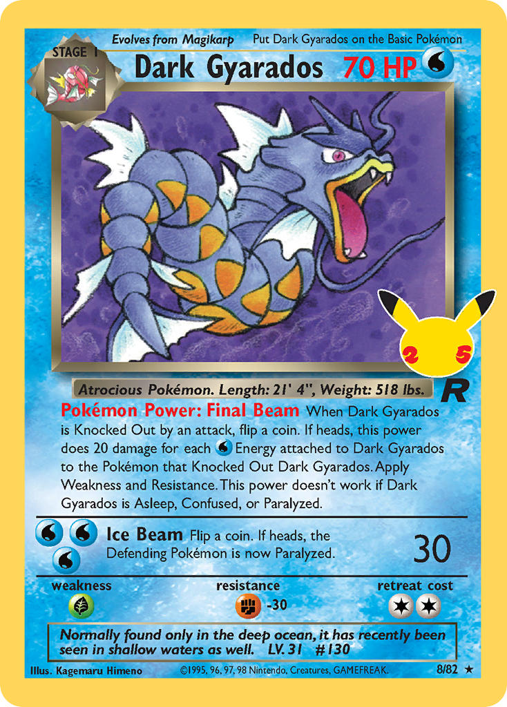 Dark Gyarados - Celebrations (Holo Rare) [CEL-TR 8] English / Near Mint / Normal