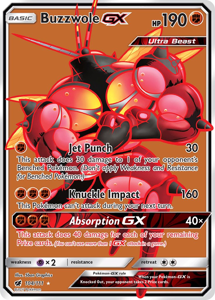 Buzzwole GX⁣ - Crimson Invasion⁣ (Ultra Rare)⁣ [104] English / Near Mint / Normal