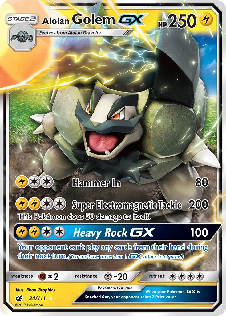 Alolan Golem GX - Crimson Invasion (Ultra Rare) [CIN-34] English / Near Mint / Normal