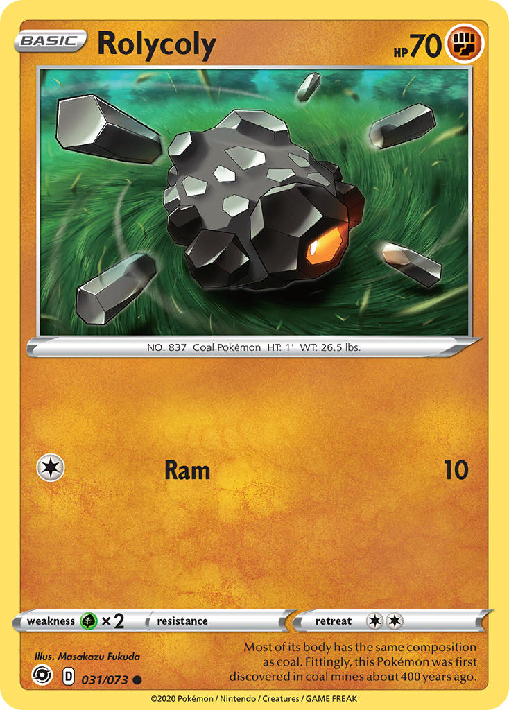 Rolycoly⁣ - Champion’s Path⁣ (Common)⁣ [31] English / Near Mint / Reverse-Holo Normal