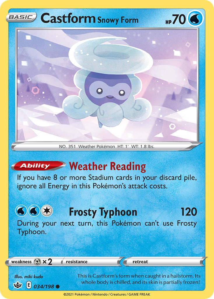 Castform Snowy Form - Chilling Reign (Common) [CRE-034] English / Near Mint / Normal