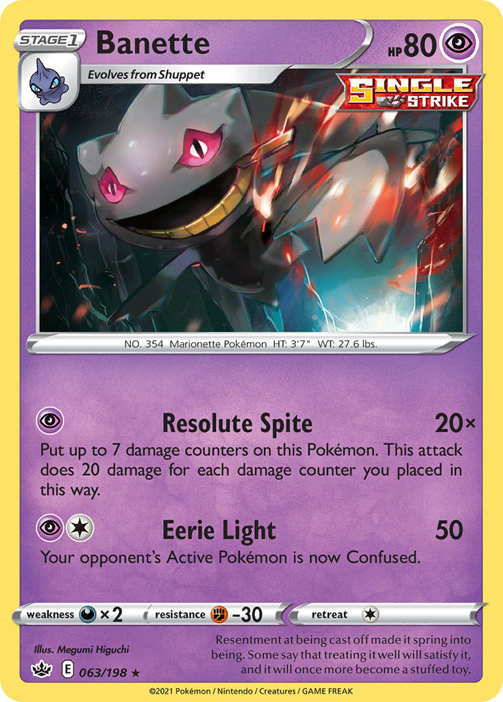 Banette - Chilling Reign (Rare) [CRE-063] English / Near Mint / Normal