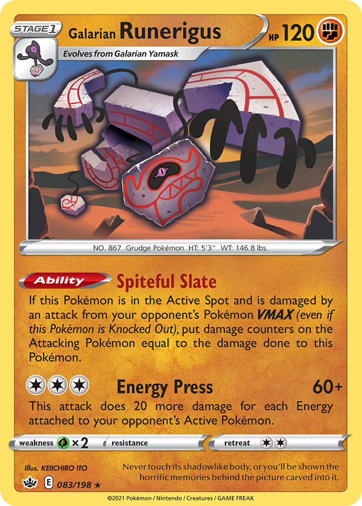 Galarian Runerigus - Chilling Reign (Holo Rare) [CRE-083] English / Near Mint / Normal